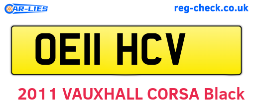 OE11HCV are the vehicle registration plates.
