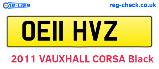 OE11HVZ are the vehicle registration plates.