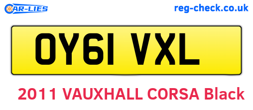 OY61VXL are the vehicle registration plates.