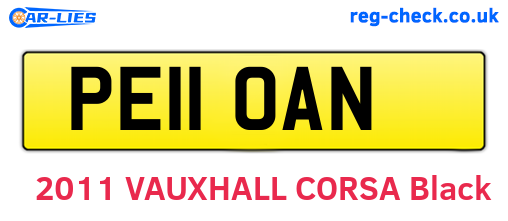 PE11OAN are the vehicle registration plates.