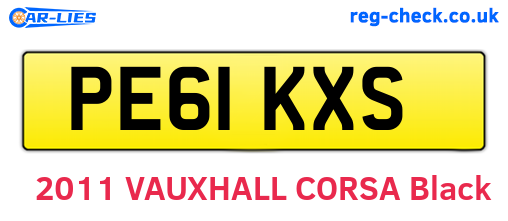 PE61KXS are the vehicle registration plates.