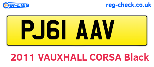PJ61AAV are the vehicle registration plates.