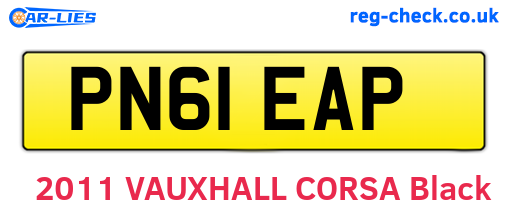 PN61EAP are the vehicle registration plates.