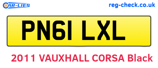 PN61LXL are the vehicle registration plates.