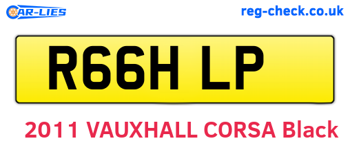 R66HLP are the vehicle registration plates.