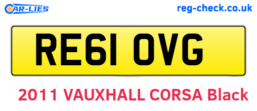 RE61OVG are the vehicle registration plates.