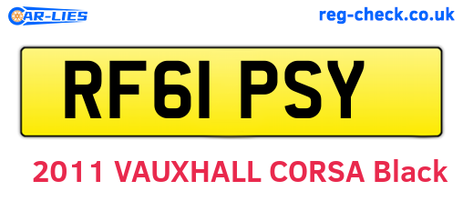 RF61PSY are the vehicle registration plates.