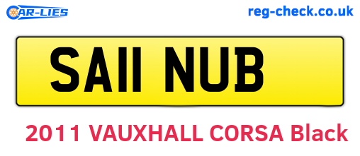 SA11NUB are the vehicle registration plates.