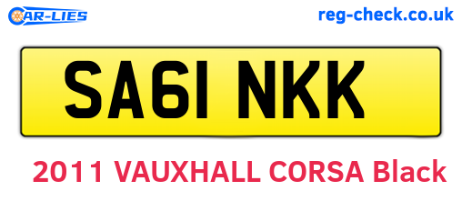 SA61NKK are the vehicle registration plates.
