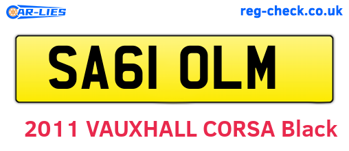 SA61OLM are the vehicle registration plates.