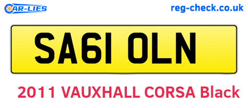 SA61OLN are the vehicle registration plates.