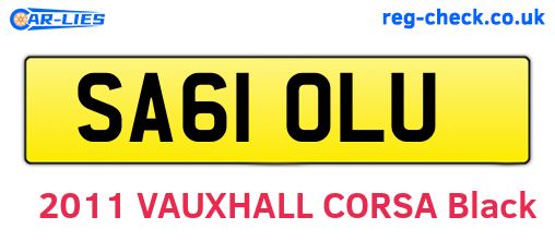SA61OLU are the vehicle registration plates.
