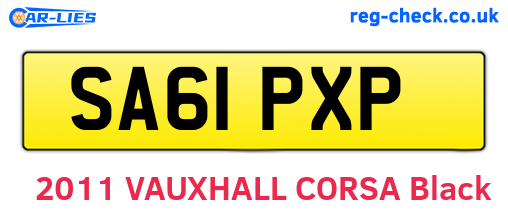 SA61PXP are the vehicle registration plates.