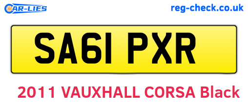 SA61PXR are the vehicle registration plates.