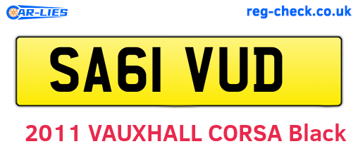 SA61VUD are the vehicle registration plates.