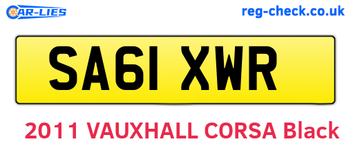 SA61XWR are the vehicle registration plates.