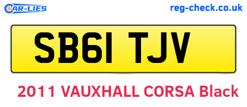SB61TJV are the vehicle registration plates.