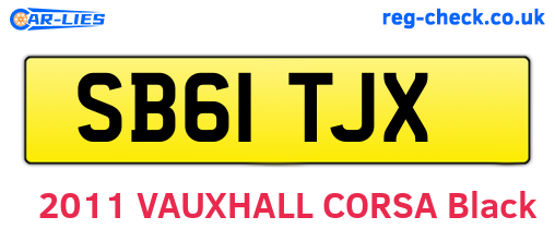SB61TJX are the vehicle registration plates.