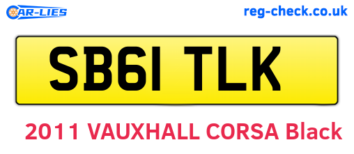 SB61TLK are the vehicle registration plates.