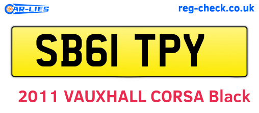 SB61TPY are the vehicle registration plates.