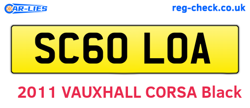 SC60LOA are the vehicle registration plates.