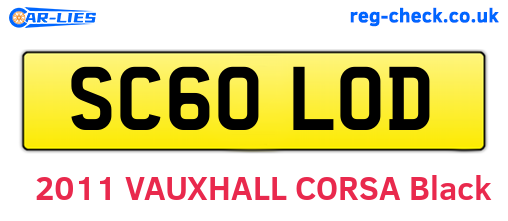 SC60LOD are the vehicle registration plates.