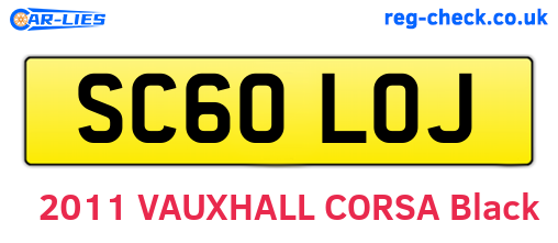 SC60LOJ are the vehicle registration plates.