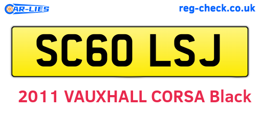 SC60LSJ are the vehicle registration plates.