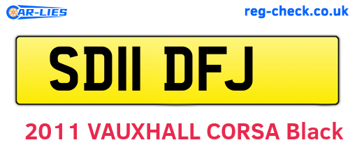 SD11DFJ are the vehicle registration plates.