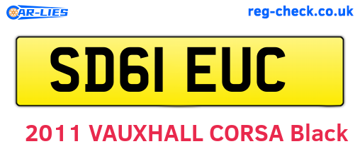 SD61EUC are the vehicle registration plates.