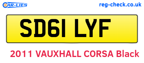 SD61LYF are the vehicle registration plates.