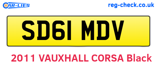 SD61MDV are the vehicle registration plates.