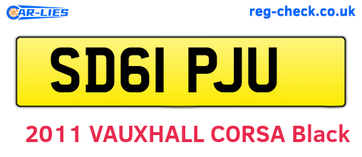 SD61PJU are the vehicle registration plates.