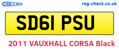 SD61PSU are the vehicle registration plates.