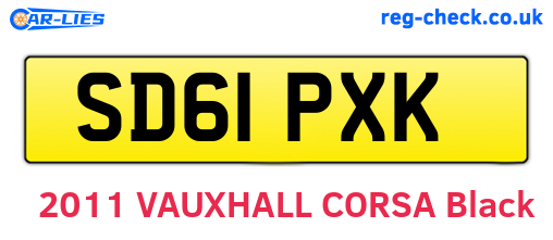SD61PXK are the vehicle registration plates.