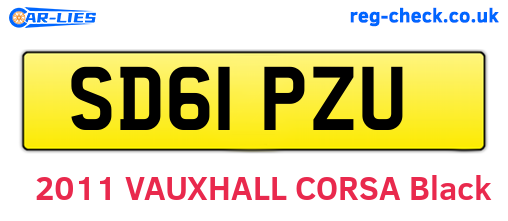 SD61PZU are the vehicle registration plates.