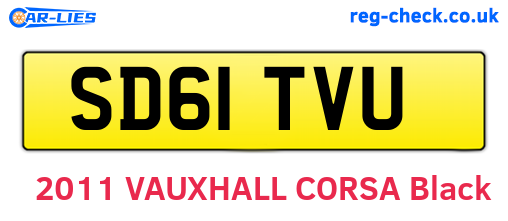 SD61TVU are the vehicle registration plates.