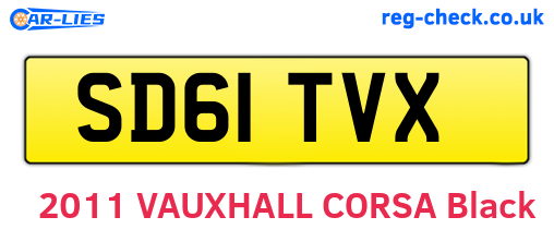 SD61TVX are the vehicle registration plates.
