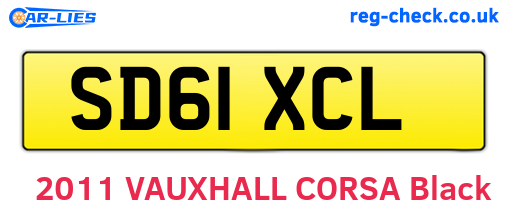 SD61XCL are the vehicle registration plates.