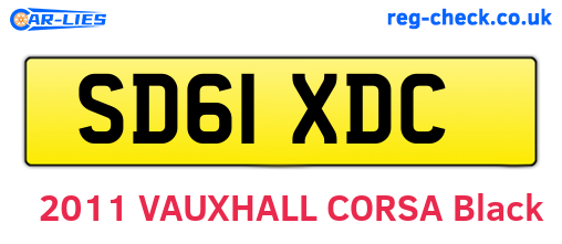 SD61XDC are the vehicle registration plates.