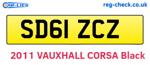 SD61ZCZ are the vehicle registration plates.