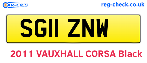 SG11ZNW are the vehicle registration plates.