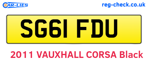 SG61FDU are the vehicle registration plates.
