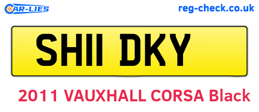 SH11DKY are the vehicle registration plates.
