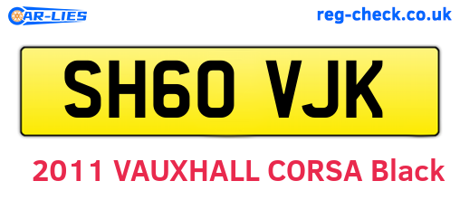 SH60VJK are the vehicle registration plates.