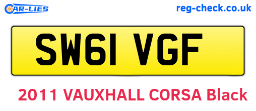 SW61VGF are the vehicle registration plates.