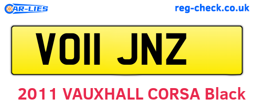VO11JNZ are the vehicle registration plates.