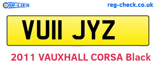 VU11JYZ are the vehicle registration plates.