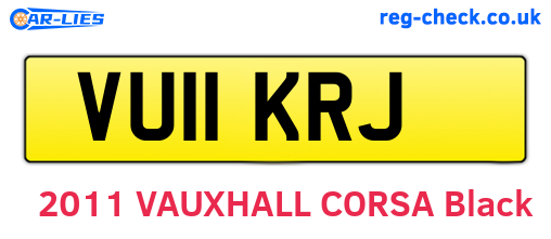VU11KRJ are the vehicle registration plates.