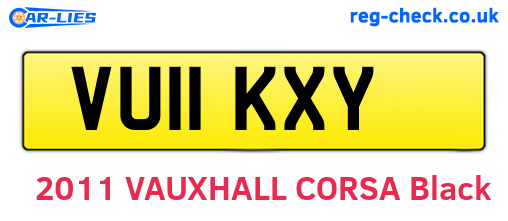 VU11KXY are the vehicle registration plates.
